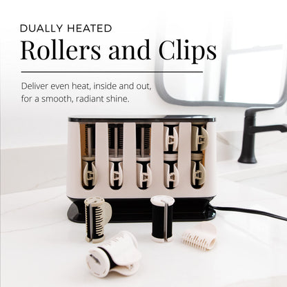 Remington Shine Therapy ceramic hair rollers in large and medium sizes shown together