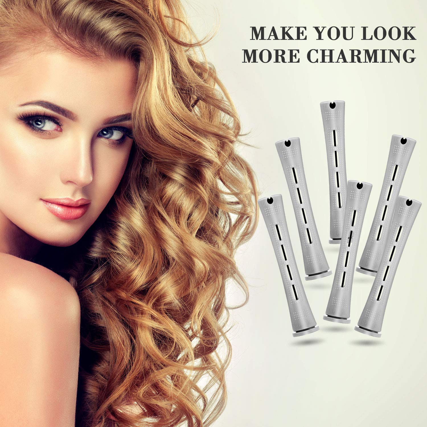 Premium steel pintail rat tail comb for precise hair sectioning with white rollers.