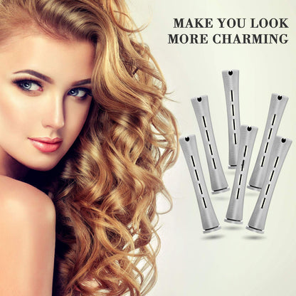 Premium steel pintail rat tail comb for precise hair sectioning with white rollers.