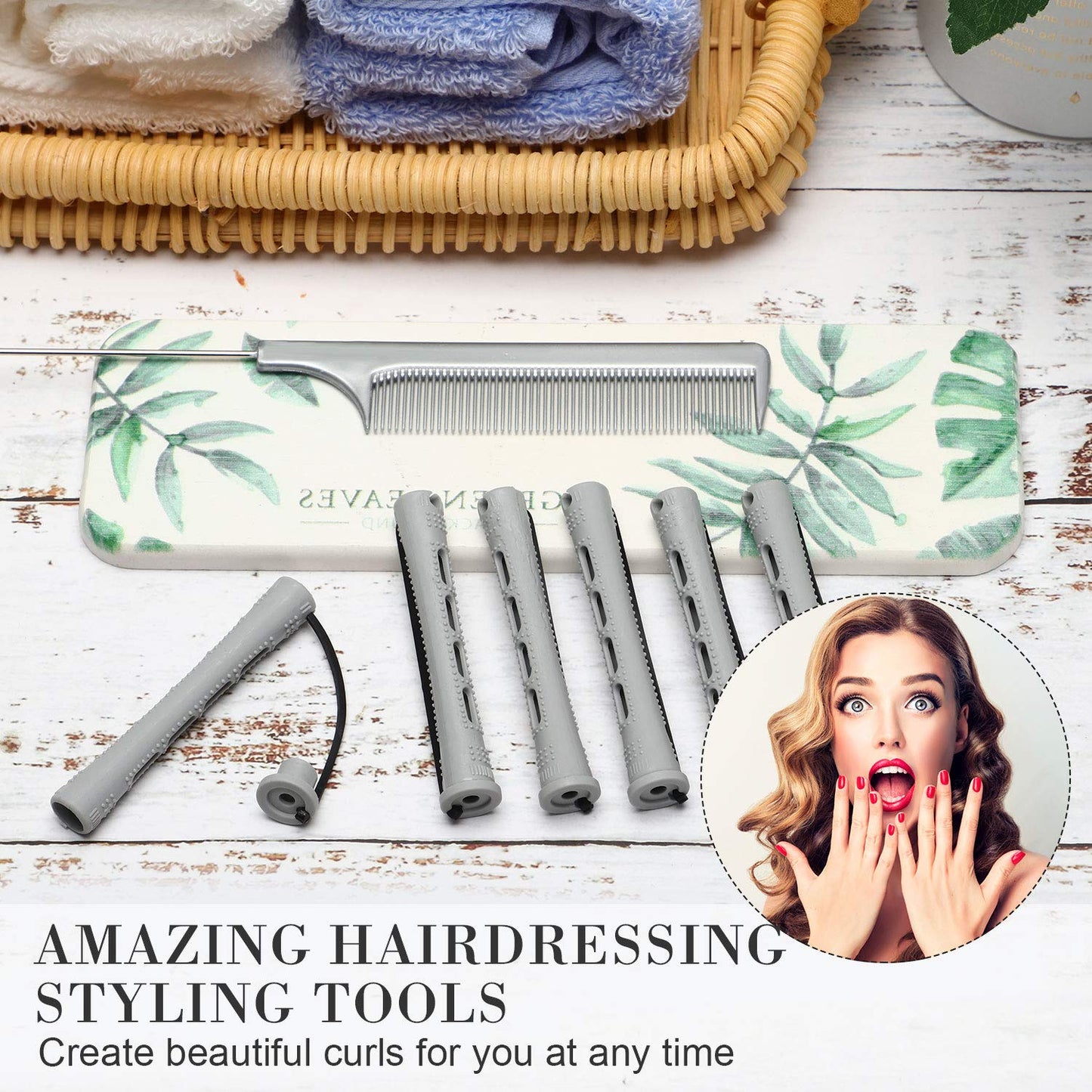 Authentic USA imported WILLBOND hair rollers kit for bouncy heatless curls.