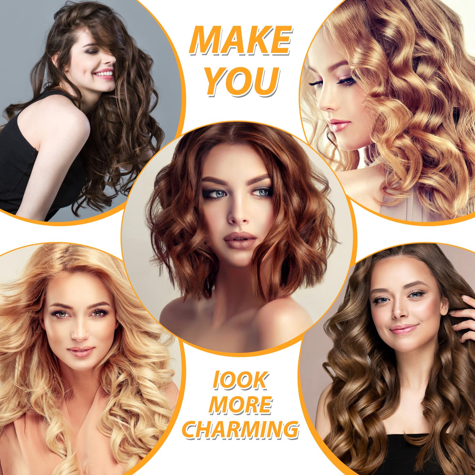 Packaging contents of the 39 piece heatless hair curling and volumizing set