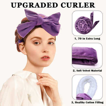 Close up view of seventy inch soft ribbon wrap fabric texture and hair ties