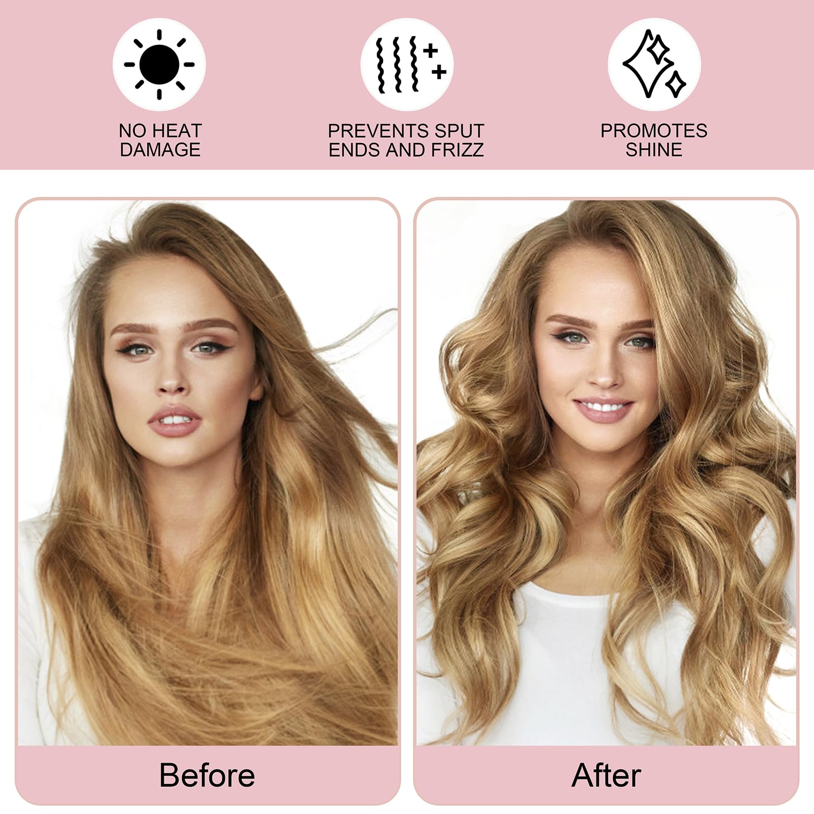 Extra long sixty inch soft hair curlers for long hair medium hair styling set.