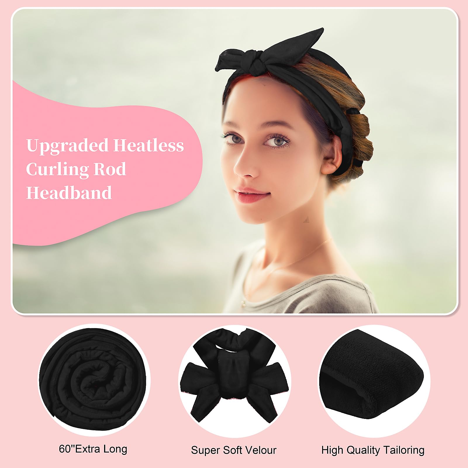 Flylipu damage free hair rollers set highlighting upgraded length and thickness.