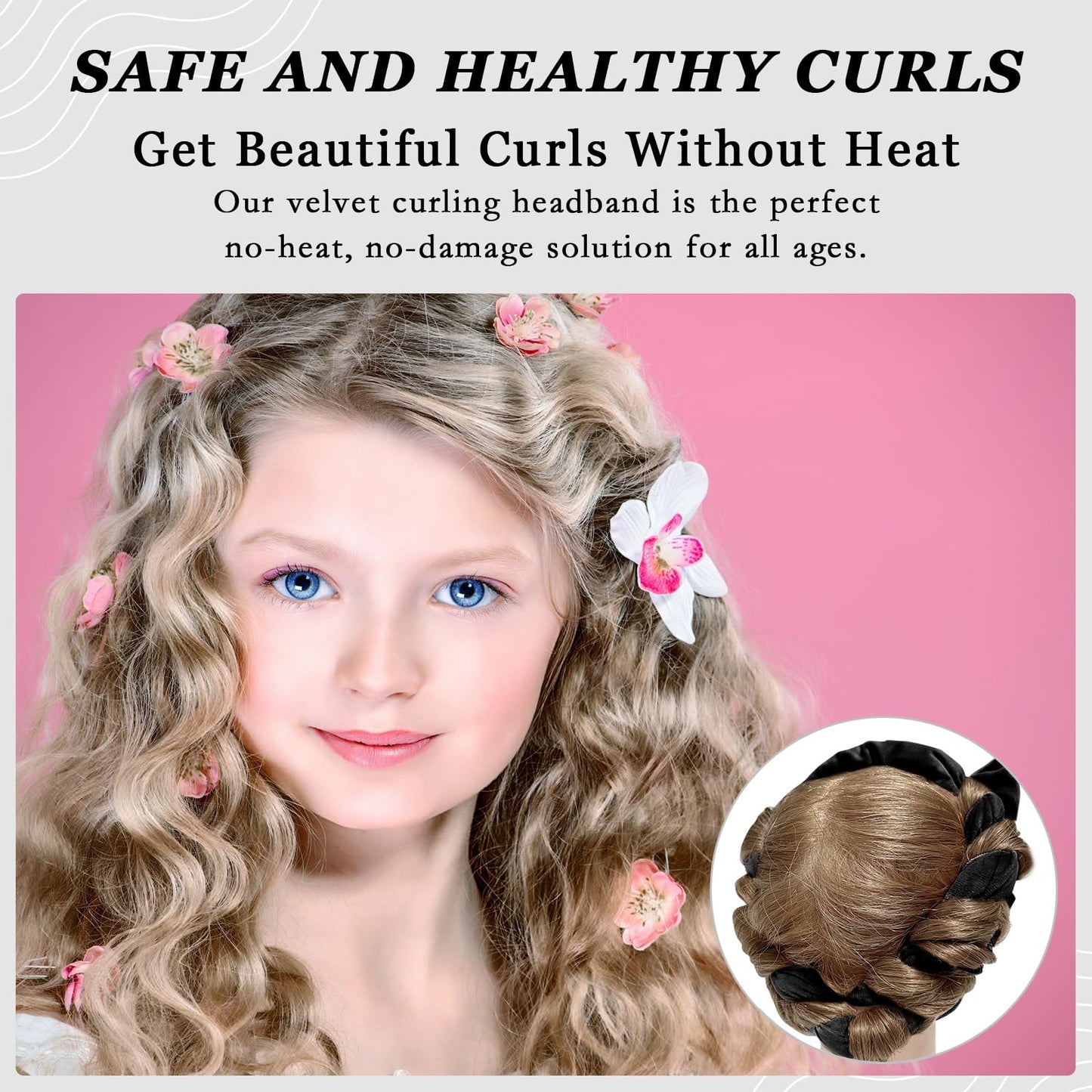 ZILAMPU velvet lazy hair rollers lifestyle view on a vanity table.