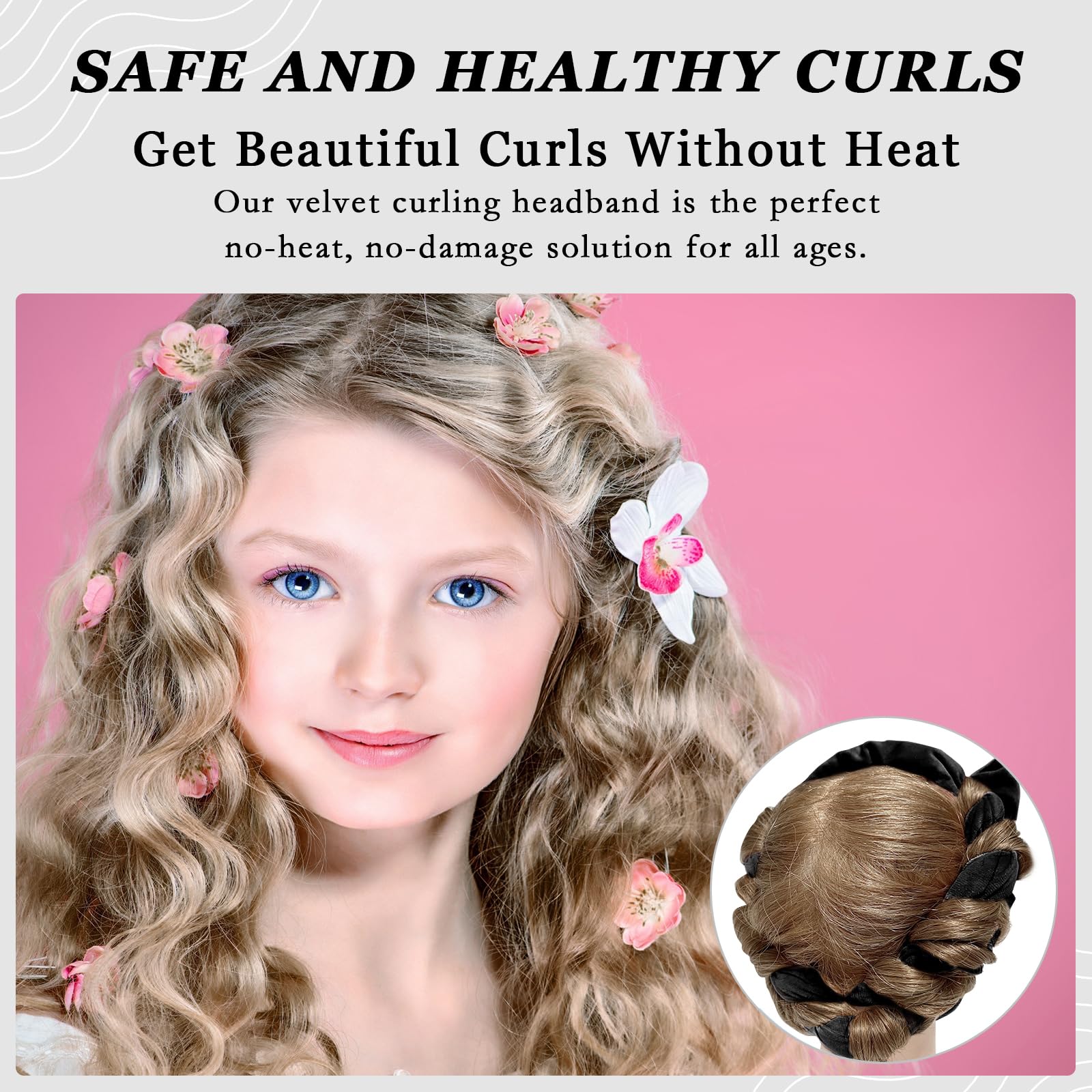 ZILAMPU velvet lazy hair rollers lifestyle view on a vanity table.