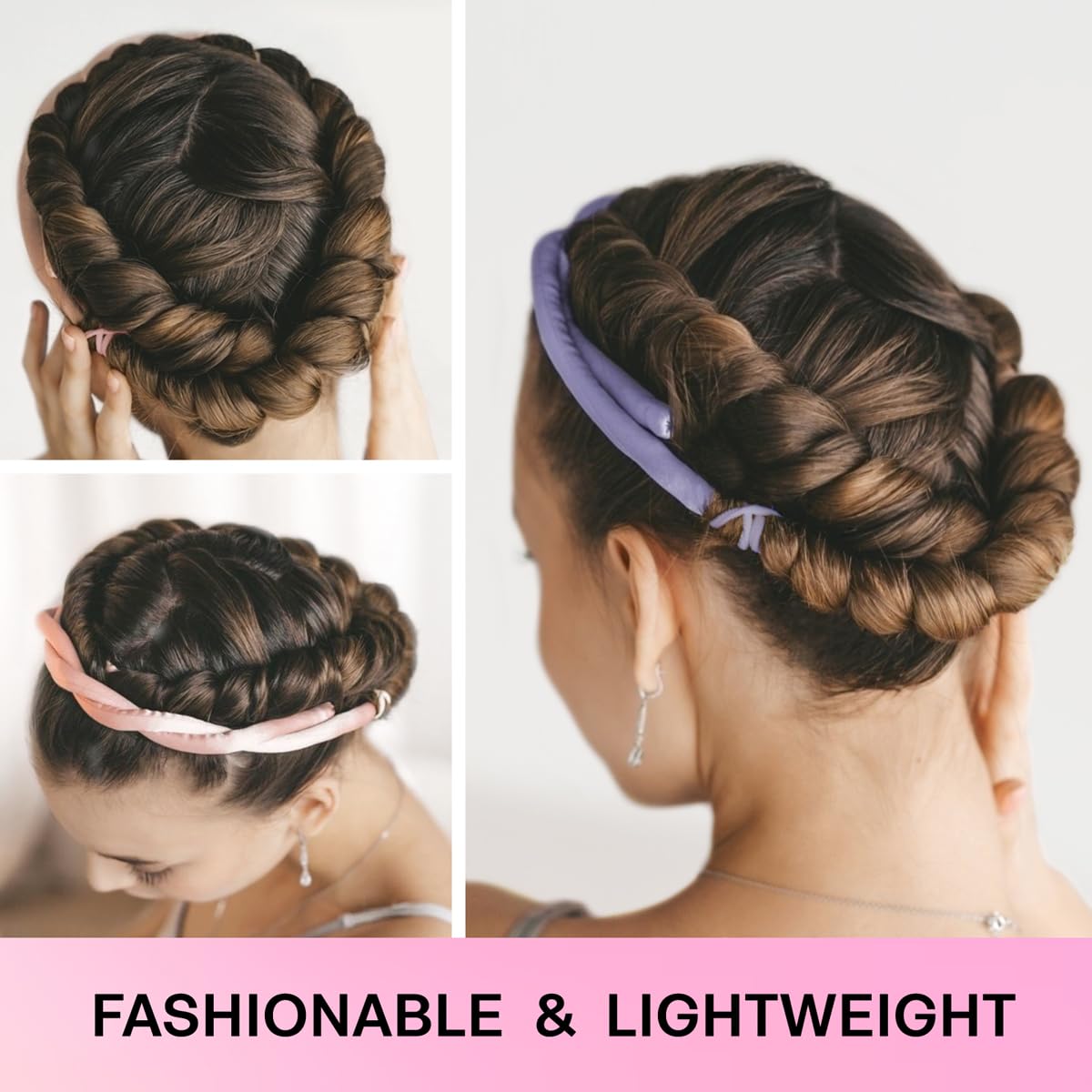 Lanzhire no heat overnight curling headband kit with included hair accessories for styling