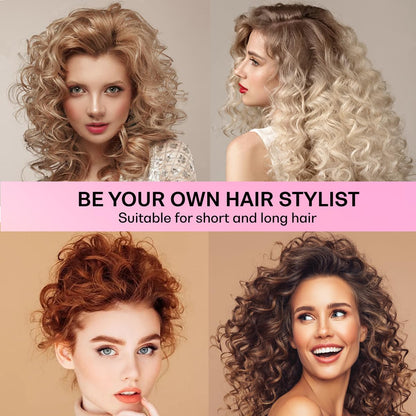 Before and after results using the Lanzhire heatless hair curler for tight ringlets