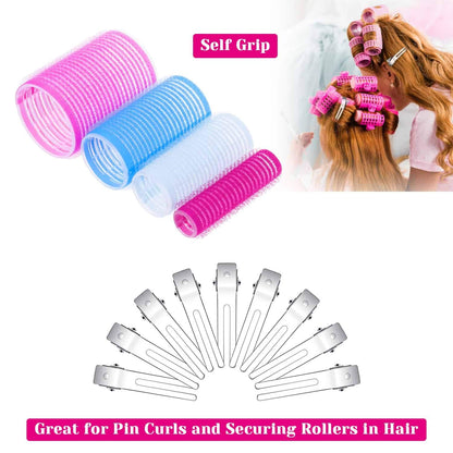 Premium double prong metal clips included in the 60 pieces hairdressing kit