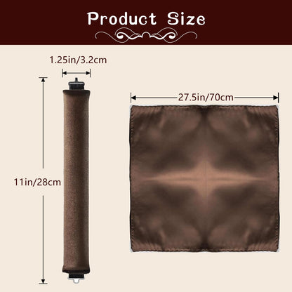 Close up view of the brown velvet texture on the HAIOLORPRO overnight curling rods.