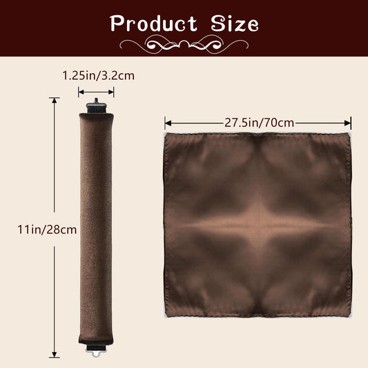 Close up view of the brown velvet texture on the HAIOLORPRO overnight curling rods.