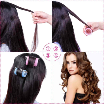 Close up view of the textured hook and loop surface on the pink and blue rollers
