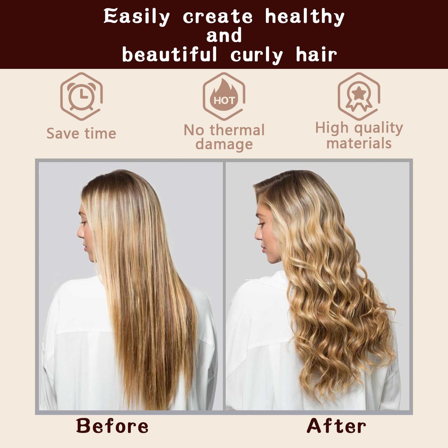 The four piece velvet hair styling tools by HAIOLORPRO demonstrating the flexible curling rod design.