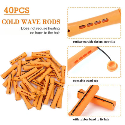 Close up view of an orange plastic hair roller with attached rubber band and locking lid cap detailing the air vents.