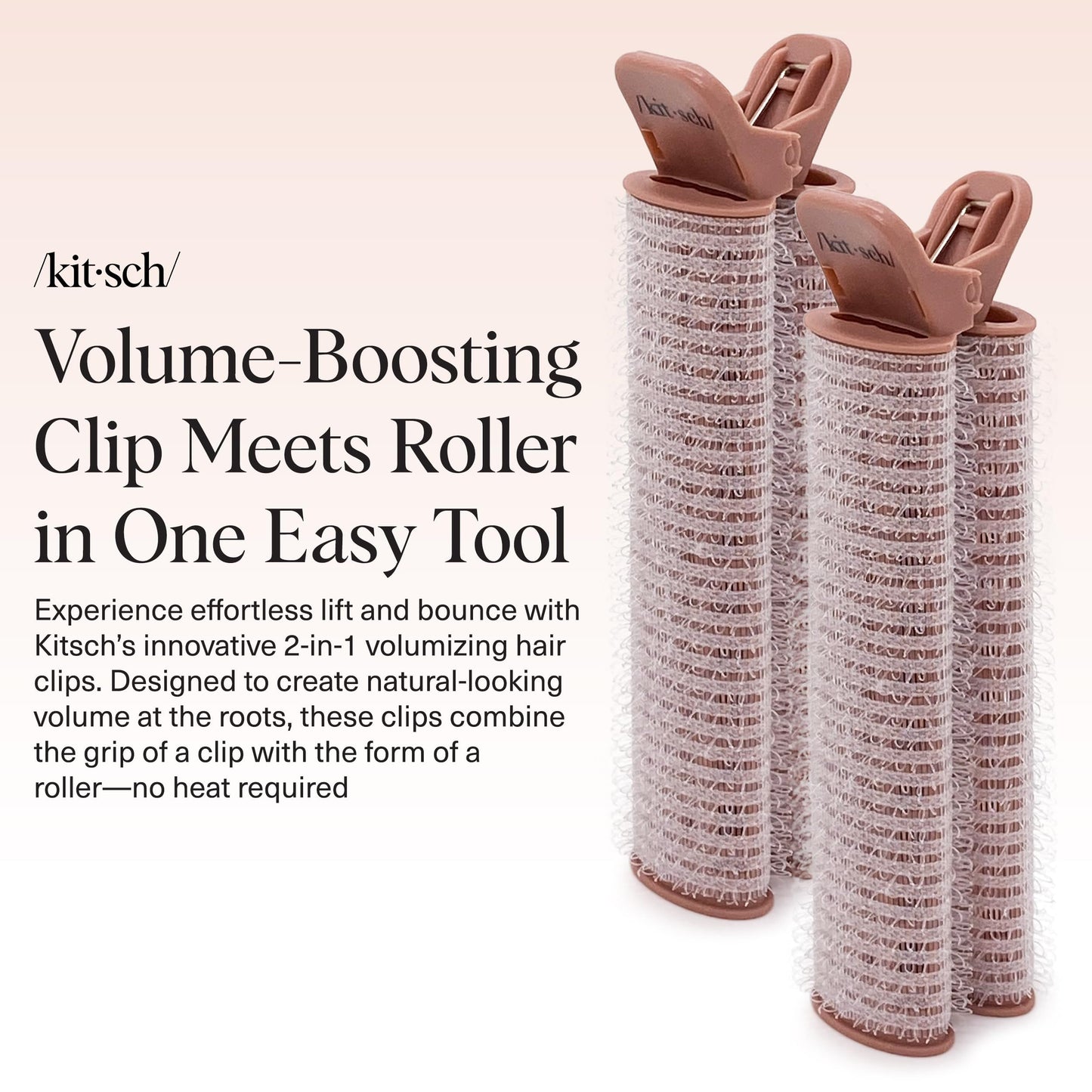 Close-up of Kitsch heatless roller clips detailing the hook-and-loop self-grip texture