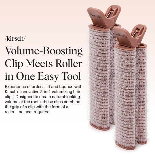 Close-up of Kitsch heatless roller clips detailing the hook-and-loop self-grip texture