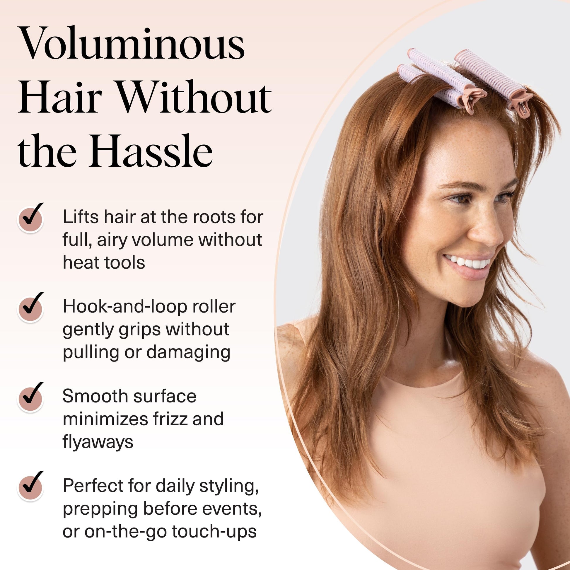 Kitsch root lifting clips for women being applied to damp hair for maximum crown volume