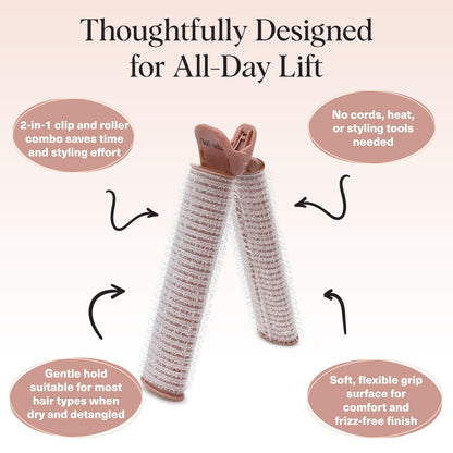 Authentic Kitsch terracotta hair rollers packaging layout displaying both styling pieces