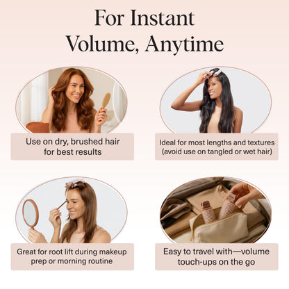 Side view of Kitsch volumizing hair products showcasing the sturdy spring mechanism