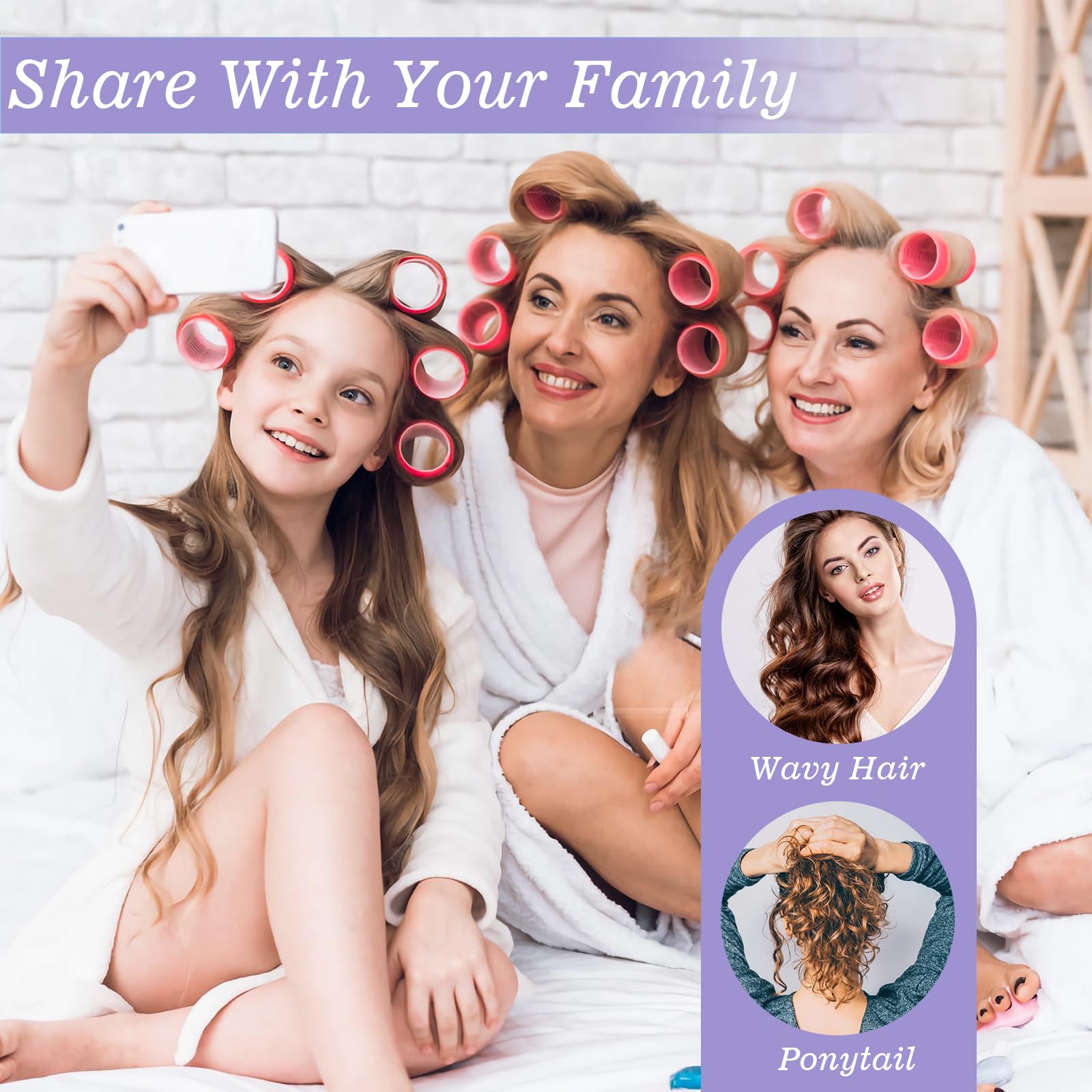 YHOVID 72 piece hair roller kit unboxed displaying all five sizes for versatile styling