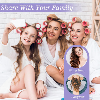 YHOVID 72 piece hair roller kit unboxed displaying all five sizes for versatile styling