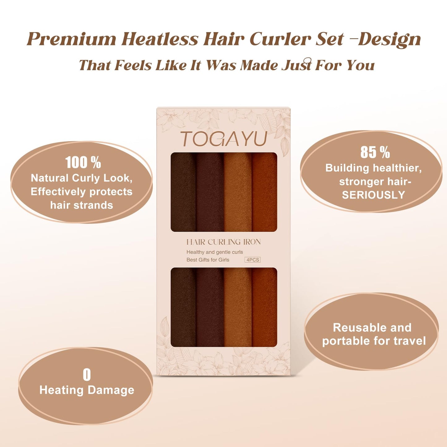 Bouncy voluminous blowout waves achieved after using the luckybear heatless hair curlers overnight.
