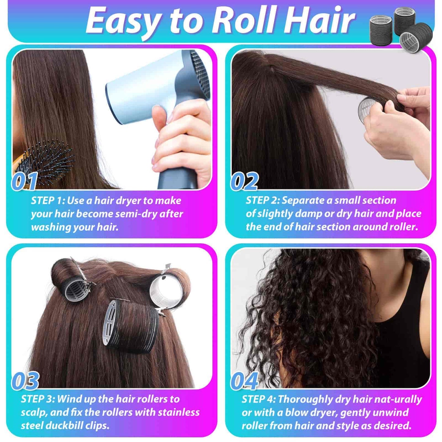 Shynek forty-eight piece hair styling kit laid out to display all rollers and clips for salon blowout at home
