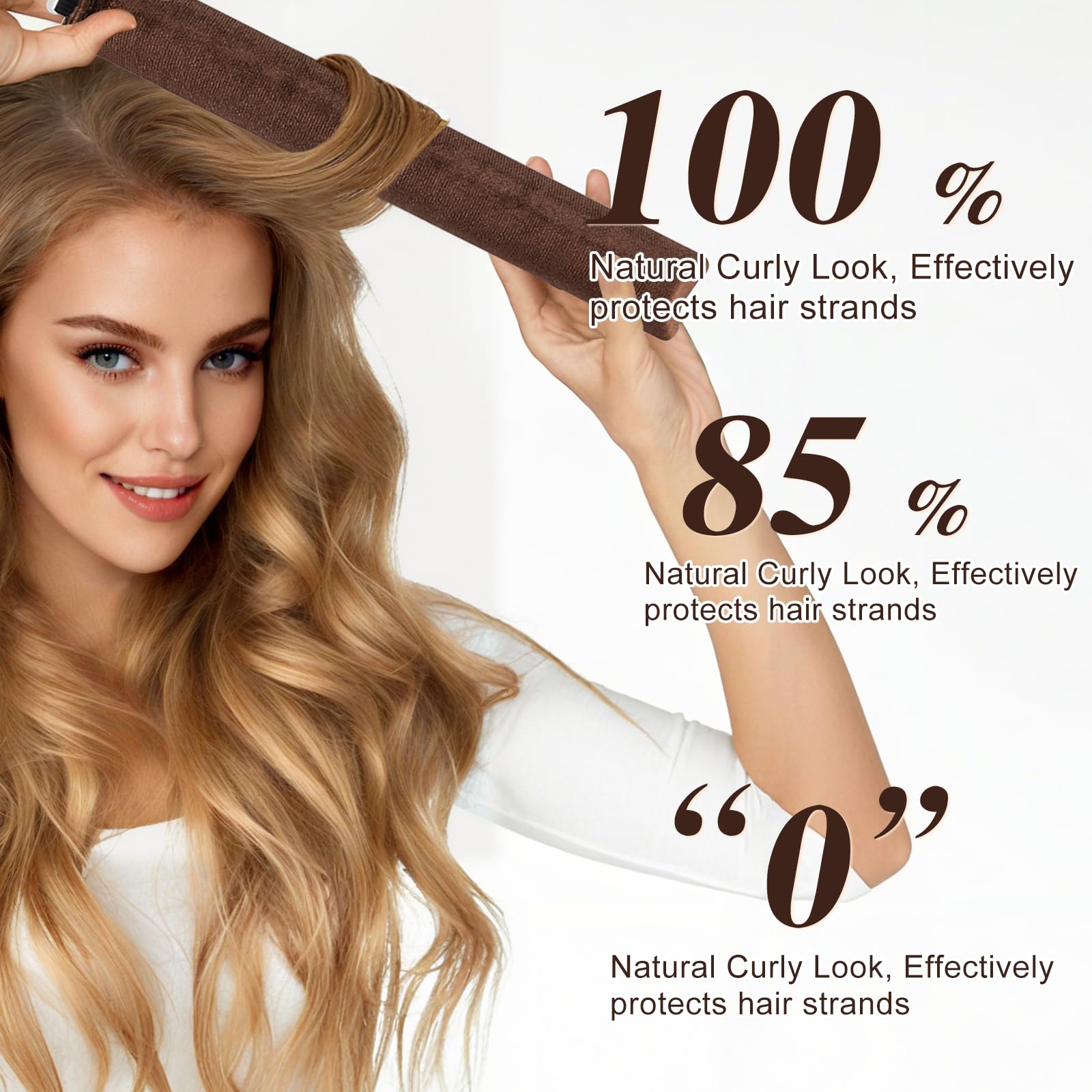 Soft heatless curling rods with matching headscarf for secure overnight sleeping