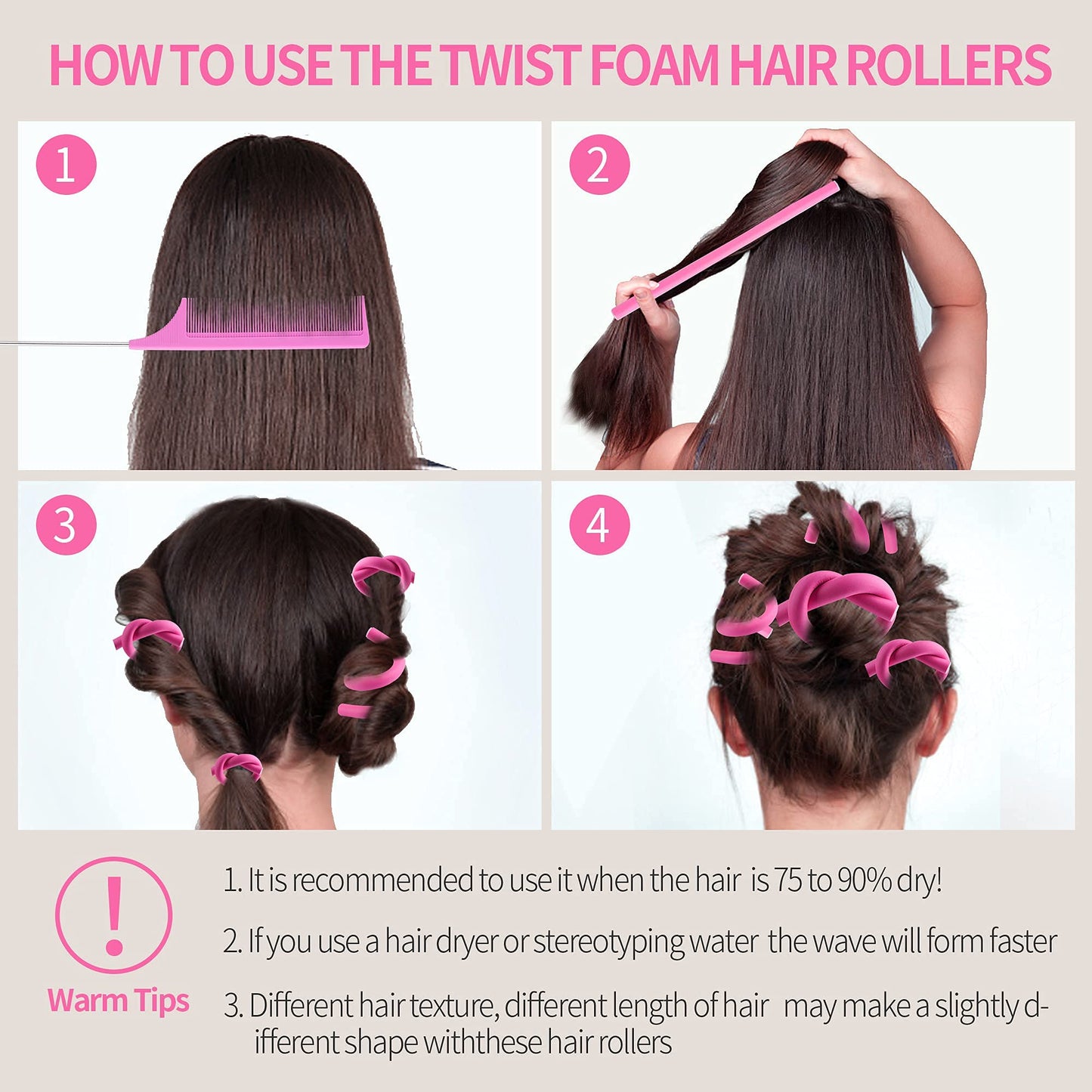 Bending pink flexible rollers to demonstrate bendable iron core wire