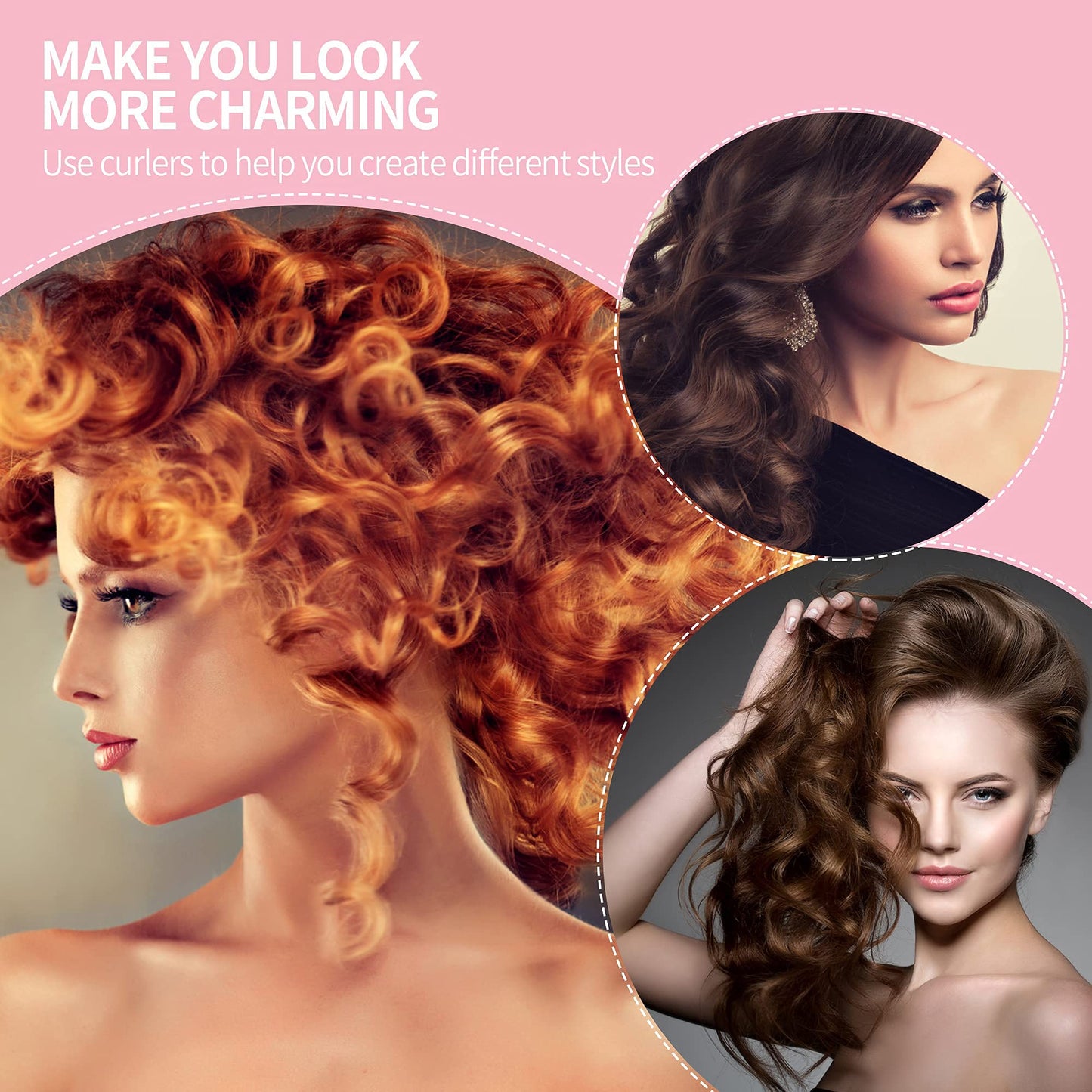 No heat curling tools package for creating natural bouncy hair waves