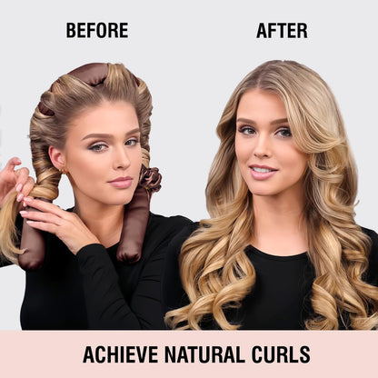 VivaSmile no heat overnight curls headband close up view highlighting the premium smooth satin texture.
