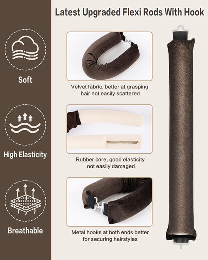 The matching brown satin hair scarf included in the Posicurly styling kit