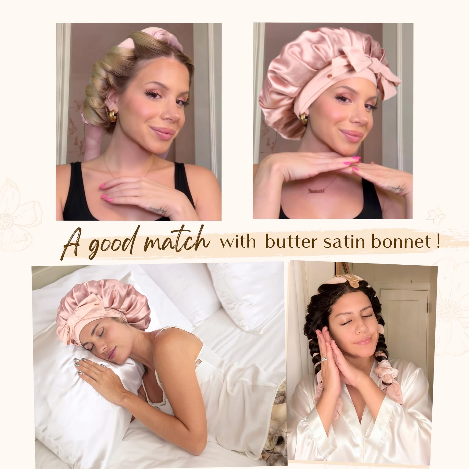 Yanibest heatless curling ribbon with matching scrunchies for overnight waves.