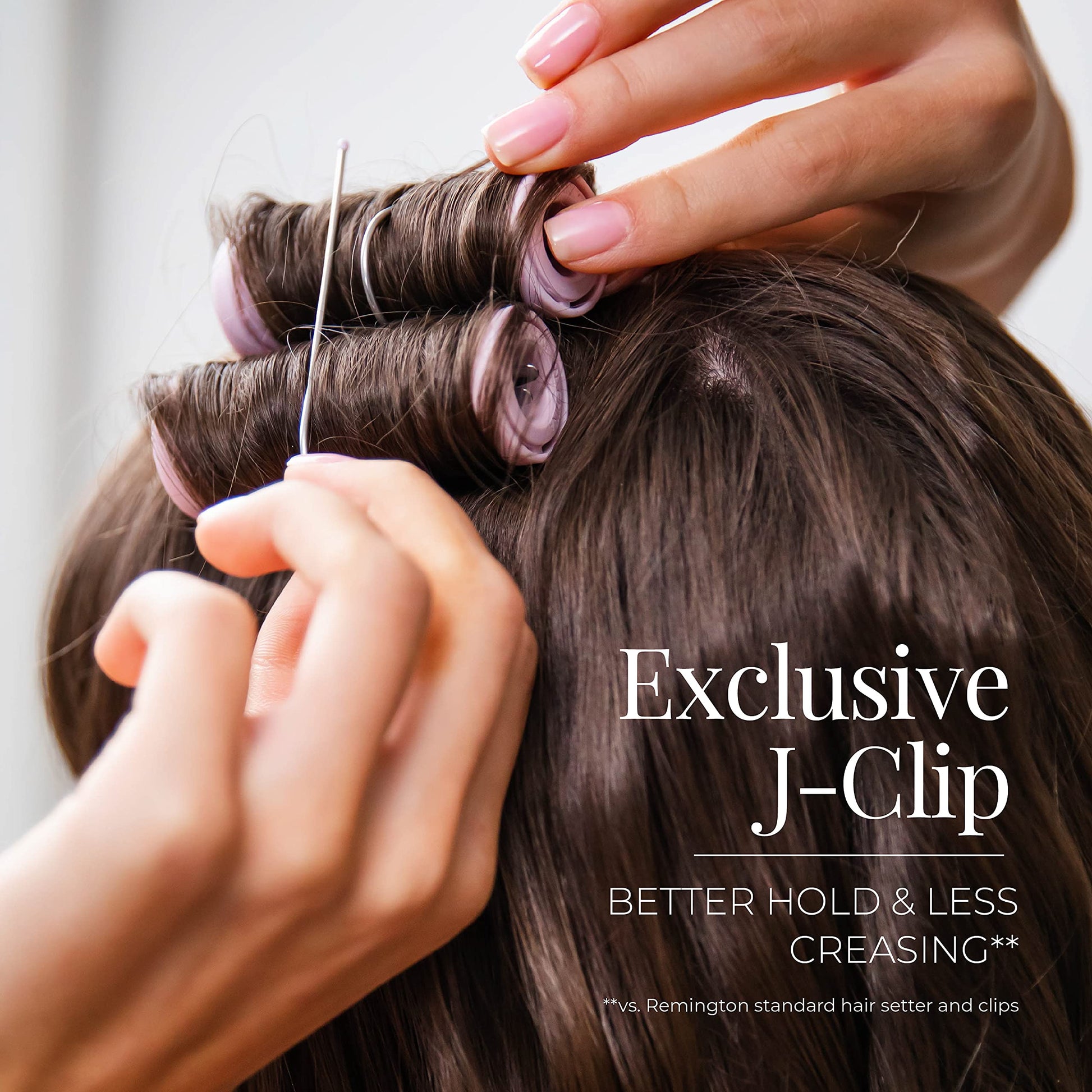 Side view of the Remington travel size hot rollers highlighting the cool-touch ends.