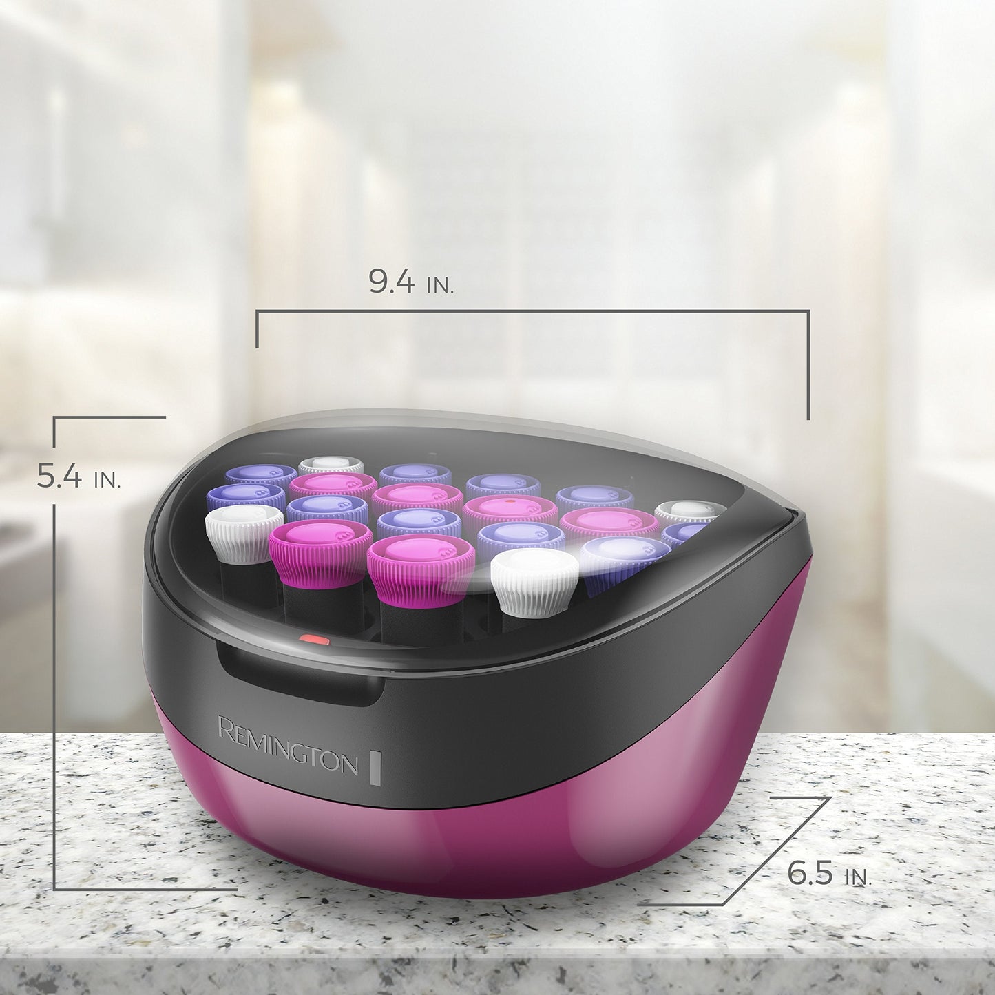 Thirty piece set of color coded metal pins and plastic comfort clips included with the Remington hair setter.