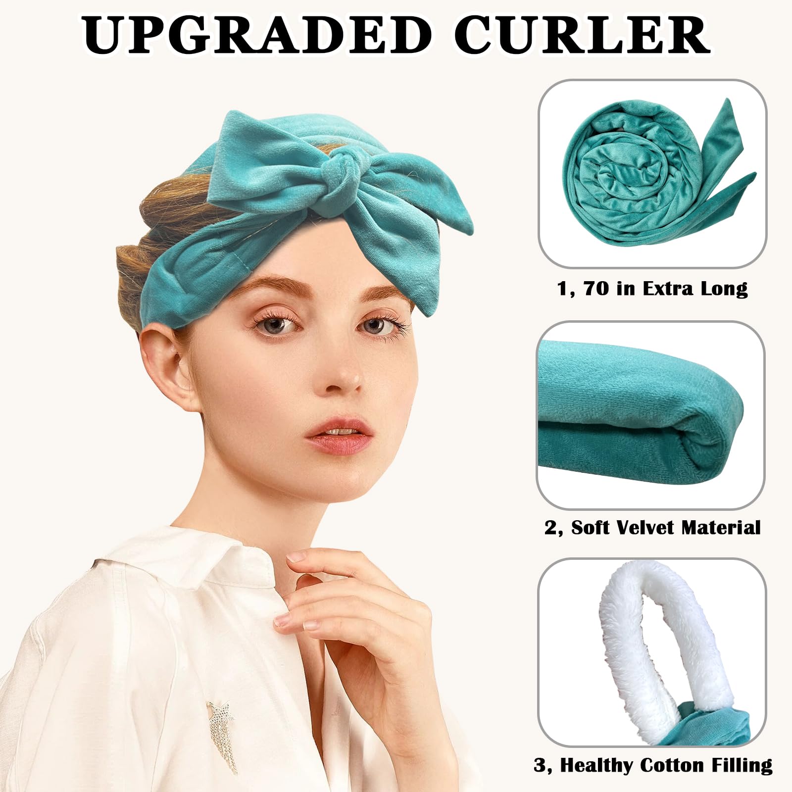Nine piece damage free overnight hair rollers set laid out clearly
