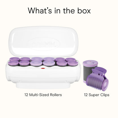 A professional flat lay of the Conair hair curler set with all accessories included.