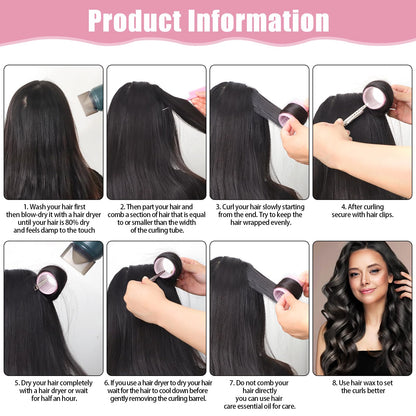 Close up view of the textured self grip surface of the pink styling rollers for salon volume.