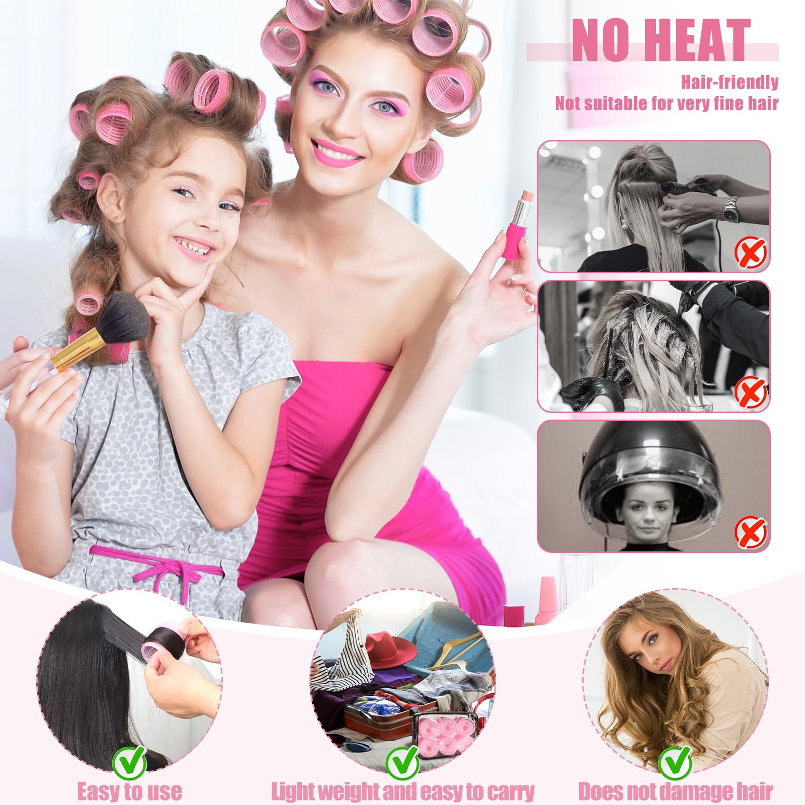 Obeoby hair curler set stored neatly inside the included transparent travel and storage bag.