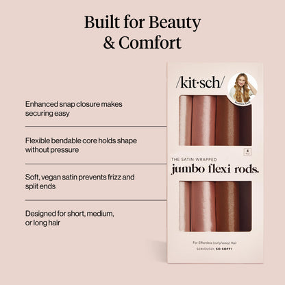 Kitsch heatless hair curlers for overnight curls demonstrating flexibility and bendable design.
