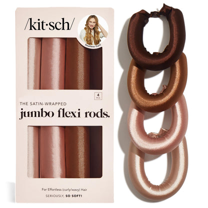 Detailed texture shot of the premium polyester satin fabric on the Kitsch jumbo flexi rod.