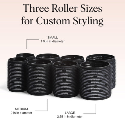 Kitsch ceramic thermal rollers being applied to hair for a blowout look