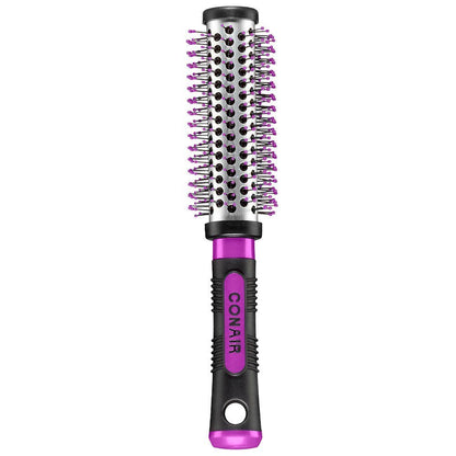 Conair blowout dryer brush being held to highlight its lightweight ergonomic handle structure.
