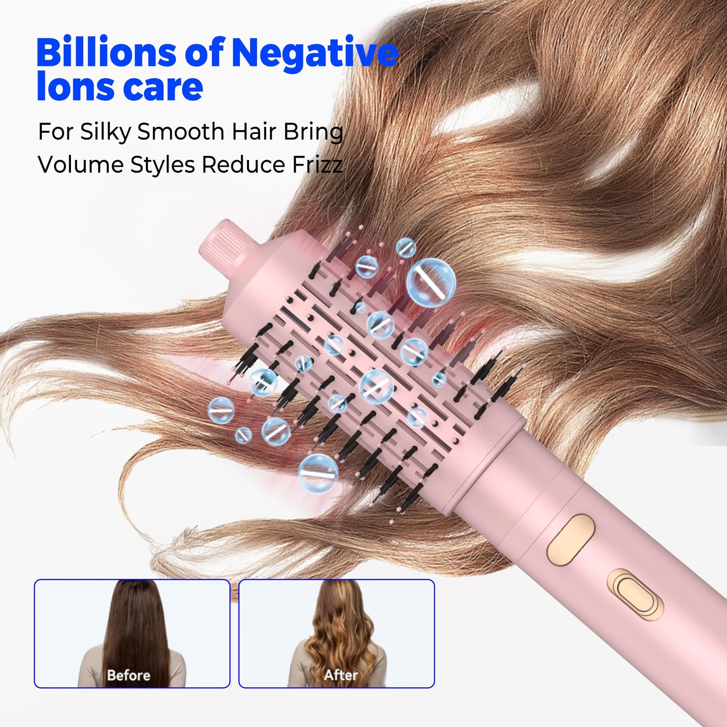 Trylater professional hair dryer brush complete kit including both detachable brush heads