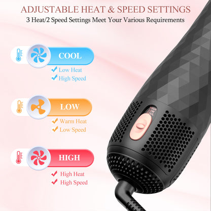 VIGNONY professional hot air brush side profile highlighting the ergonomic handle and lightweight design.