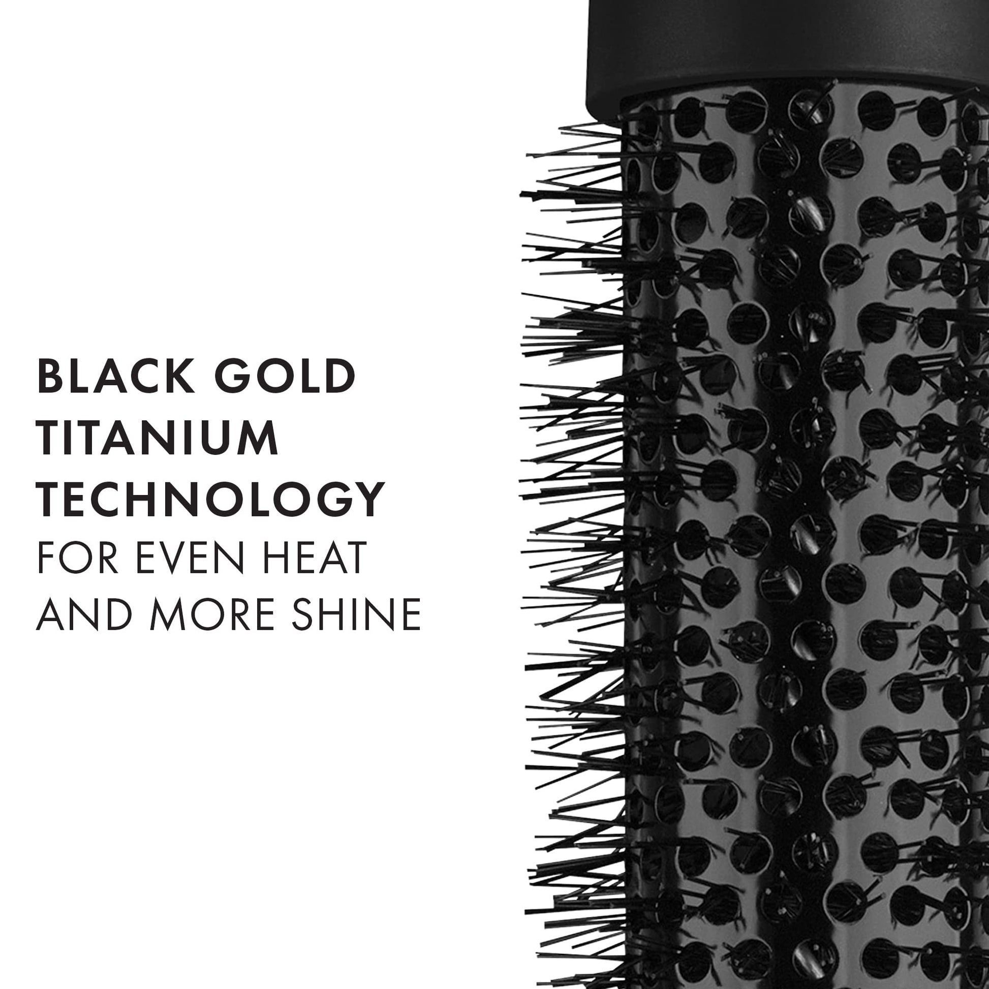 Side view of the Hot Tools Black Gold 1.5 inch ceramic titanium barrel attachment.