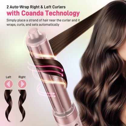 MESCOMB dual voltage 100V to 240V power specifications printed on the sleek pink handle