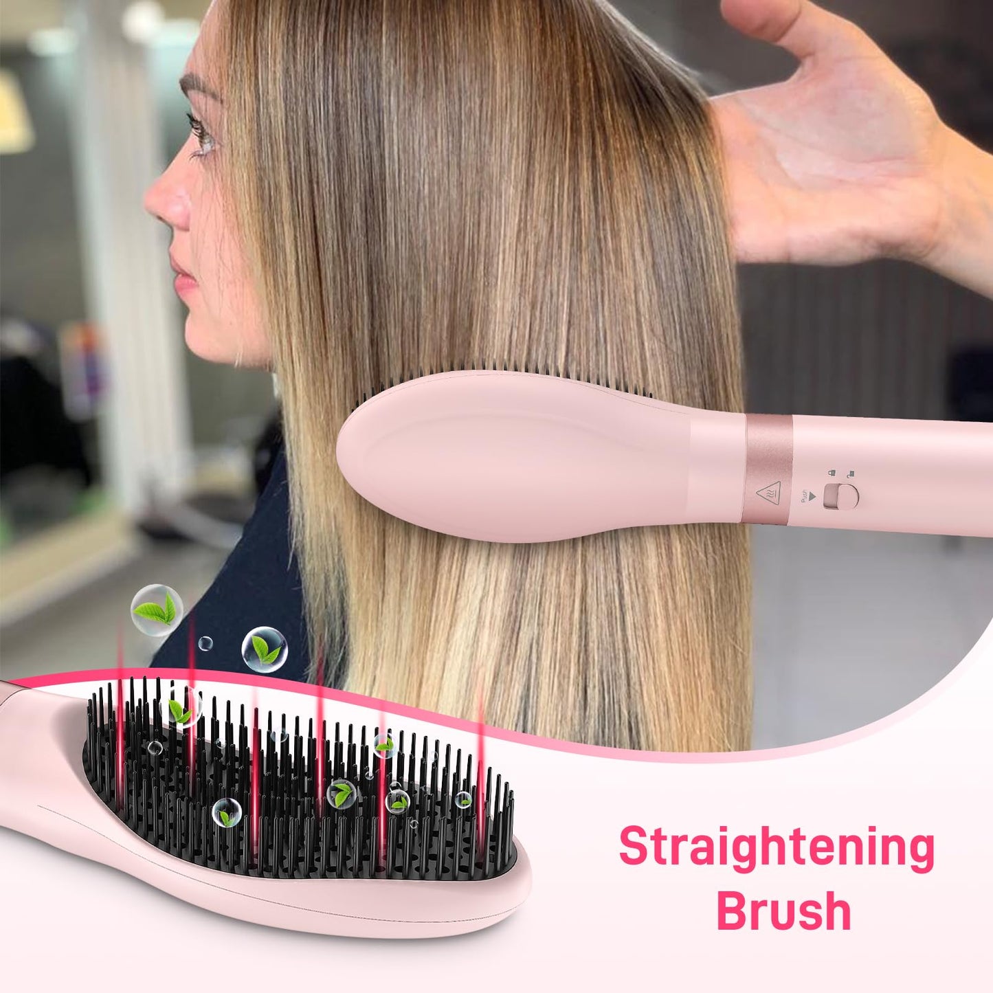 MESCOMB smoothing brush attachment for sleek hair straightening and frizz reduction results