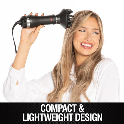 Concentrator nozzle and diffuser attachments for targeted airflow and natural texture enhancement.