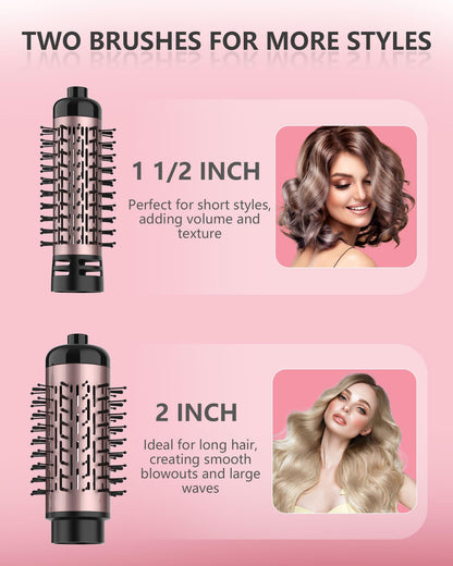 ANWA professional hair volume brush demonstrating the 360 degree swivel power cord and safety plug
